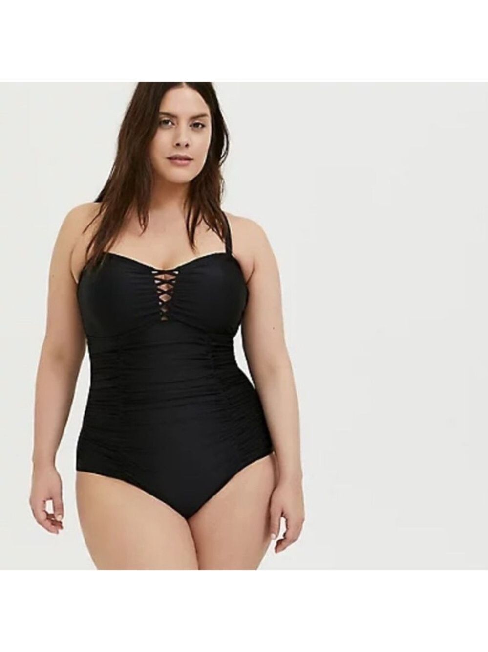 Torrid Black Strappy One-Piece Swimsuit Sz 3X